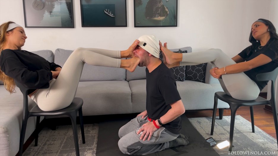 Mistress Enola Fetish - Tag Team Foot Gagging Mistress Enola We Shared His Gag Reflex Like He Was Nothing Extreme Deep Feet